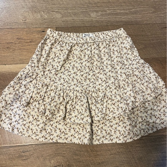 Madewell Cream Flirty Ruffle Ditsy Floral Patterned Skirt W/ Pockets D5 - Picture 1 of 2